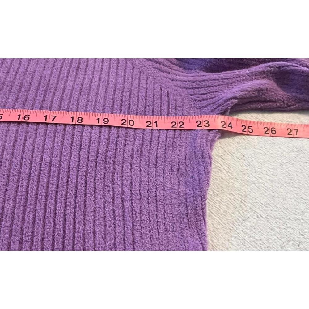 Hampshire Studio Purple Ribbed Turtleneck Sweater DarkAcademia Soft Girl Size XL - Picture 3 of 5